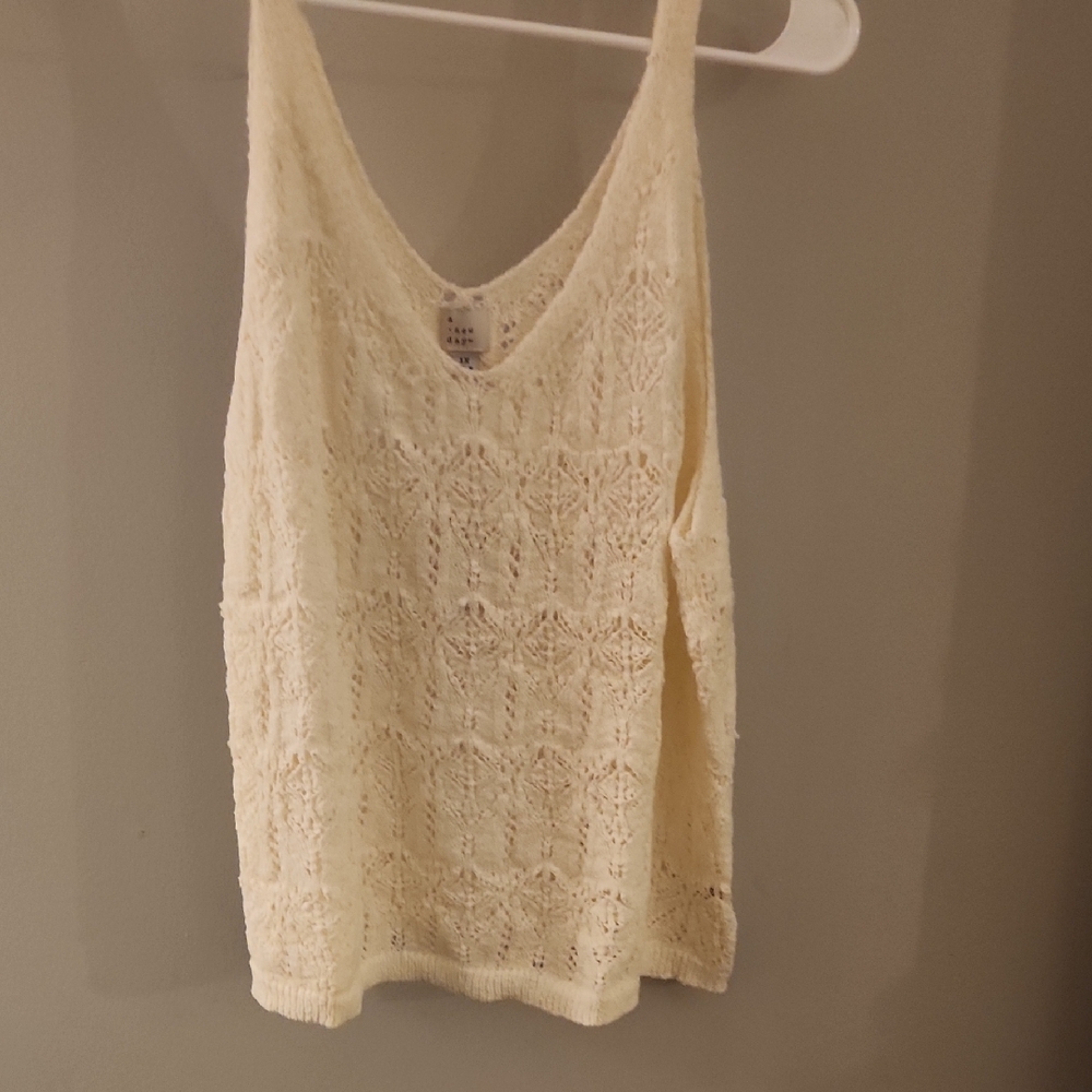 a new day Cream Lace Camisole Top
